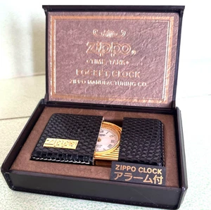 Orologio da tasca Zippo Time Tank oro nero con sveglia raro - Foto 1 di 8