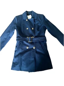 Trenchjacke Damen 41 Weißdorn Crue Zweireiher Gürtel Marine Größe S - Bild 1 von 2