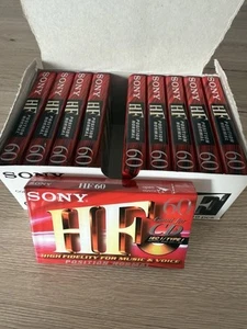 Lot 10 Sony HF 60 Cassettes Audio Vierge Neuve En Boîte C-60HFC IEC 1 Type 1 - Imagen 1 de 5