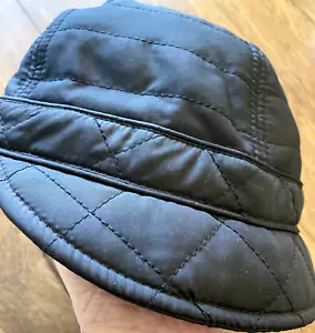 REI black "newsboy" w/brim quilted beanie cap L/XL - Picture 1 of 6