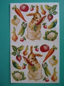 Vintage 1996 Gifted Line Stickers BUNNY TREATS (2) Complete Mods Bunny & Veggies - Picture 1 of 2