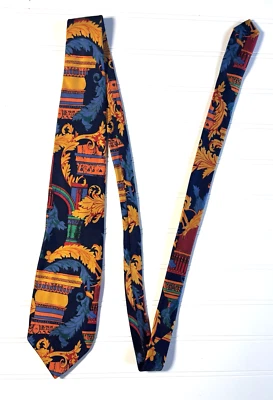 Corbata de cuello vintage para hombre Bullock & Jones arte pop geométrico power seda italia Foto 1 de 4