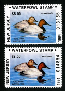 US Duck New Jersey Stamps # 1+2 XF OG NH Scott Value $85.00 - Picture 1 of 1