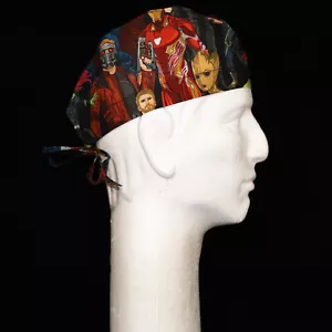 Marvel DC Comics Colorful Characters All Over on Theme Scrub Hat - Picture 1 of 1