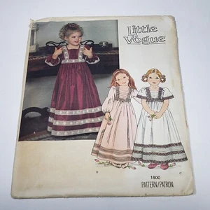 Vestido de Noche Little Vogue 1800 Patrón Cintura Alta Talla 6x Niño Nuevo de Lote Antiguo Sin Cortar - Imagen 1 de 6