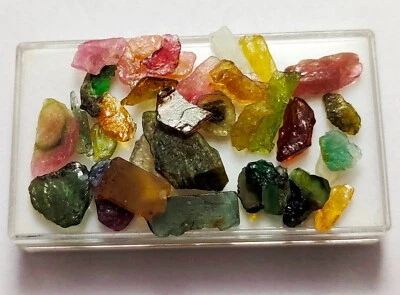 Natural Mozambique Tourmaline Multi Color Untreated Rough Loose Gemstone Lot T10 - Image 1 of 4