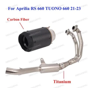 For Aprilia RS660 TUONO 660 21-23 Motorcycle Exhaust Fornt Link Pipe Titanium - Foto 1 di 4