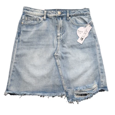Joe's Jeans Girl's Kalee Denim Skirt Mid Rise Mini Distressed Raw Hem Size 14 - Image 1 of 4