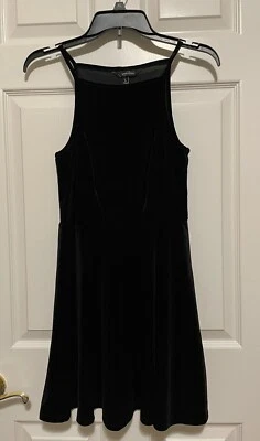 Speechless черный бархат подходит и расклешенный без рукавов спагетти ремень платье Sz маленький  - Изображение 1 из 3