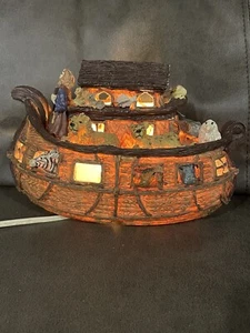 Estatuilla de cerámica vintage del Arca de Noé luces nocturnas decoración detallada - Imagen 1 de 10