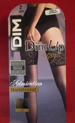 851B9 DIM DD01KH Atenuación Sexy Admiración Transparente Muslo Alto Medio Negro Foto 1 de 2