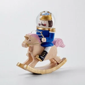 Tydus Nutcracker Rocking Horse Snow Globe without Music [2.6 in. / 65 MM] - Blue - Picture 1 of 3