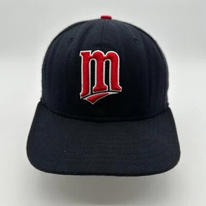 Gorra New Era Minnesota Twins para Hombres 7 Negra 100% Lana 6 Paneles Ajustada Sombrero Deportes - Imagen 1 de 10