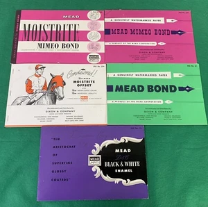 lot of 5 Vintage 1950s Mead Papers Sample Books, Mimeo Bond, Moistrite, Enamel - Picture 1 of 11