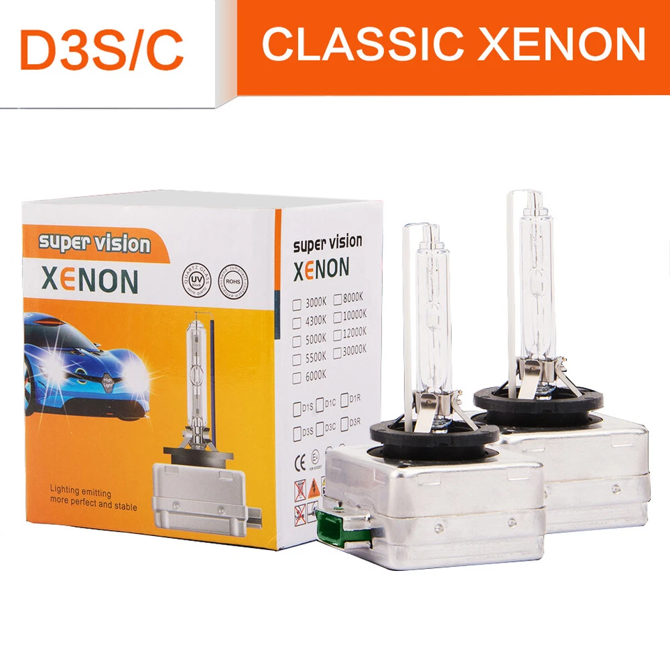 2Pcs D3S D3C HID Xenon Headlight Lamps Bulbs Replace 66340 42403 66340HBI 42302 - Image 1 of 4