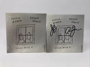 Ariana Grande & Justin Bieber Stuck With U CD Single Alternate Cover #3 Signed - Picture 1 of 2