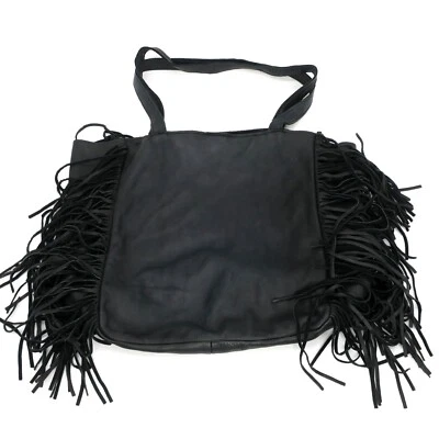 Bolso de hombro McFadin Stacy & Laurie grande de cuero negro con flecos occidental Foto 1 de 4