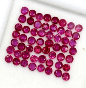 2.25 mm Natural Ruby Round Cut Lot 20 Pcs 1.19 CTS Faceted Loose Gemstones - Picture 1 of 5