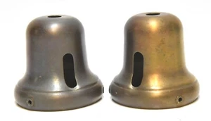 2 VINTAGE BRASS LIGHT SOCKET COVERS - Picture 1 of 4