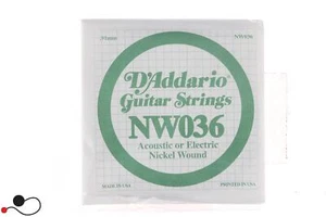 D ADDARIO CORDA CHITARRA ELETTRICA ACUSTICA NW036 NICKEL WOUND 1 STRINGS - Bild 1 von 1
