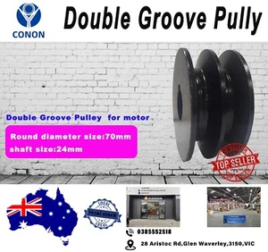 Double groove Pulley 70mm shaft size 24mm for electric motor Cast Iron Made - Picture 1 of 4