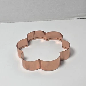 Flower Floral Large Solid Copper Cookie Cutter 5” Heavy Duty VTG Rolled Edges - Picture 1 of 8