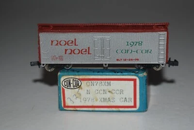 N Scale Con-Cor 1978 Christmas Car 40' Single Door Reefer C49889 - Image 1 of 2