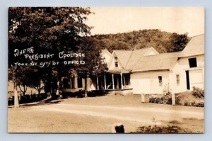 Tarjeta postal donde el presidente Coolidge prestó juramento de Plymouth Vermont sin publicar - Imagen 1 de 2