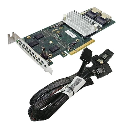 Fujitsu D2616-A22 GS 1 6Gb/s PCIe x8 Dual-Port SAS RAID-Controller LP +2x Kabel - Bild 1 von 3