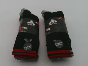 Above The Rim Socks Mens 10-13 Black Gray ATR Crew 6 Pair Cushioned Footbed - Picture 1 of 4