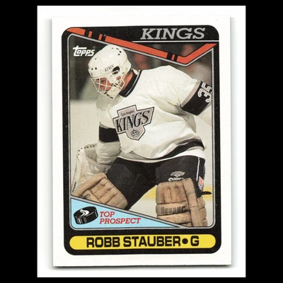 Robb Stauber Rookie #181 1990 Topps Los Angeles Kings Hockey Card NHL NM - Image 1 of 3