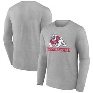 Men's Gray Fresno State Bulldogs Campus Long Sleeve T-Shirt - Picture 1 of 3