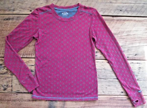 KAVU Damen Shirt Tee Medium Strickpullover lang Webstrick gepunktet rot blau - Bild 1 von 8