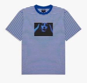NOAH NYC & New Order Edition Blue White Striped Substance Short Sleeve T-Shirt L - Picture 1 of 19