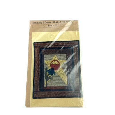 Joined  At The Hip Quilt of Month PATTERN Baskets and Blooms Block 5 Applique - Image 1 of 4