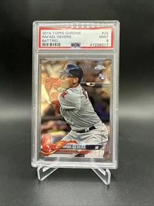 2018 Topps Chrome - Rafael Devers Batting #25 (RC) PSA 9 refractor como nuevo - Imagen 1 de 2