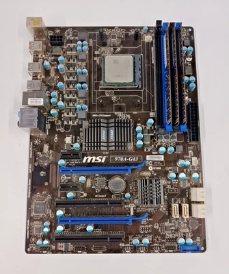 Placa-mãe MSI 970A-G43 com CPU AMD FX-6300 + 16GB (4x4 GB) Kingston RAM - Imagem 1 de 4