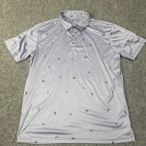Polo Swannies uomo grande lavanda stampa animalier golf performance elasticizzata - Foto 1 di 9
