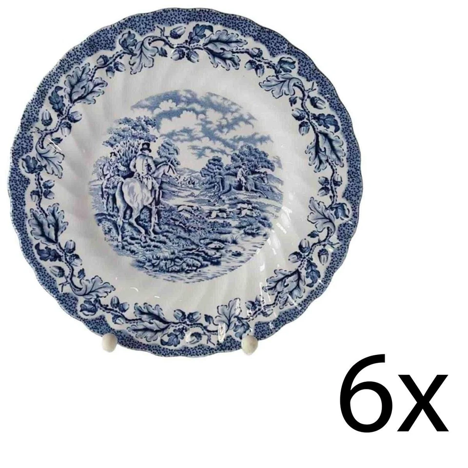 6er Set Kuchenteller Dessertteller Frühstücksteller Myott Country Life Blau - Bild 1 von 4