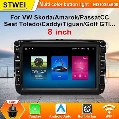 8" Wireless CarPlay 2+32GB Android Auto Multimedia Für VW Golf POLO SEAT SKODA - Bild 1 von 4
