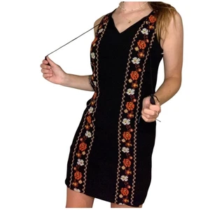 Old Navy sleeveless embroidered boho chic dress womens small bohemian fairy - Picture 1 of 9