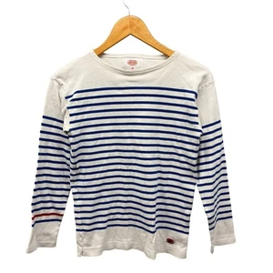 Armor Lux x MoMA Striped Long Sleeve T-Shirt Women's Size XS White Blue Nautical - Picture 1 of 10