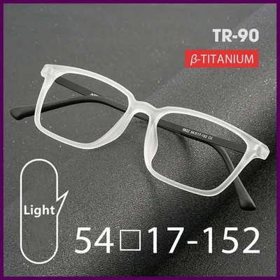 New Ultralight TR90 Glasses Frame Pure Titanium Myopia Glasses Male Retro Square - Image 1 of 4