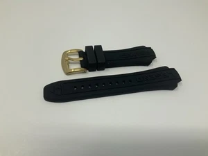NOS Swiss Legend Neptune Black Rubber Strap with yellow gold brushed buckle 15mm - Picture 1 of 8