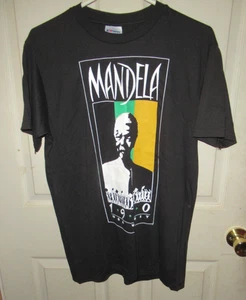 Vintage 1990 Nelson Mandela LARGE Shirt USA Tour - Picture 1 of 3