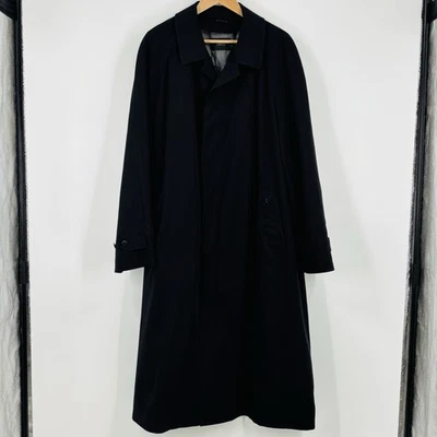 Sanyo PR230 Men’s Black Trench Coat Sz 44R Wool Blend NO Removable Lining - Image 1 of 4