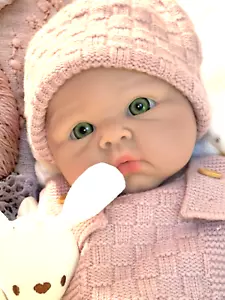 Full Silicone 19” Reborn Baby Girl Lifelike Doll Soft Chubby Newborn Floppy Doll - Picture 1 of 6