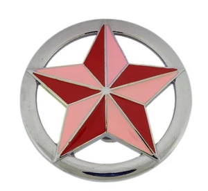 Clásico Rosa Rojo Estrella Hebilla Metal Acabado Liso Punk Heavy Rock Unisex  - Imagen 1 de 2