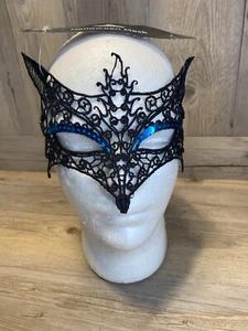 Masquerade Fox Black Lace Mask Halloween Adult - Picture 1 of 4