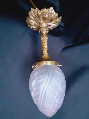 Lustre Plafonnier Bronze doré, époque Fin XIX ème / 1900 A - Photo 1/4